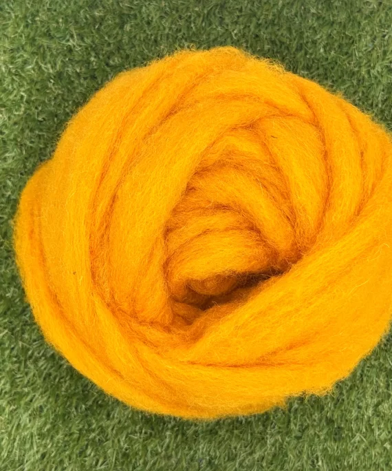 Carded Kent Romney Sliver Orange Peel